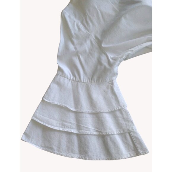 Vivid Importers Top Small Trumpet Sleeves Tie Back Lightweight Cotton - Picture 7 of 10